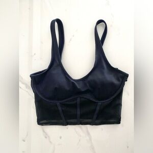 ALO Yoga Black Mesh Corset Tank Sz M $55